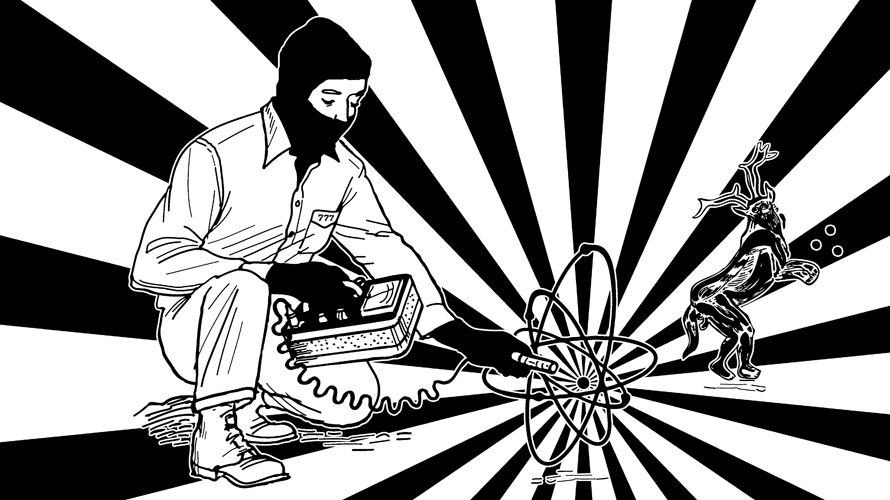 Michael Saup vor Installation , © morgengrün, http://www.z-n-e.info